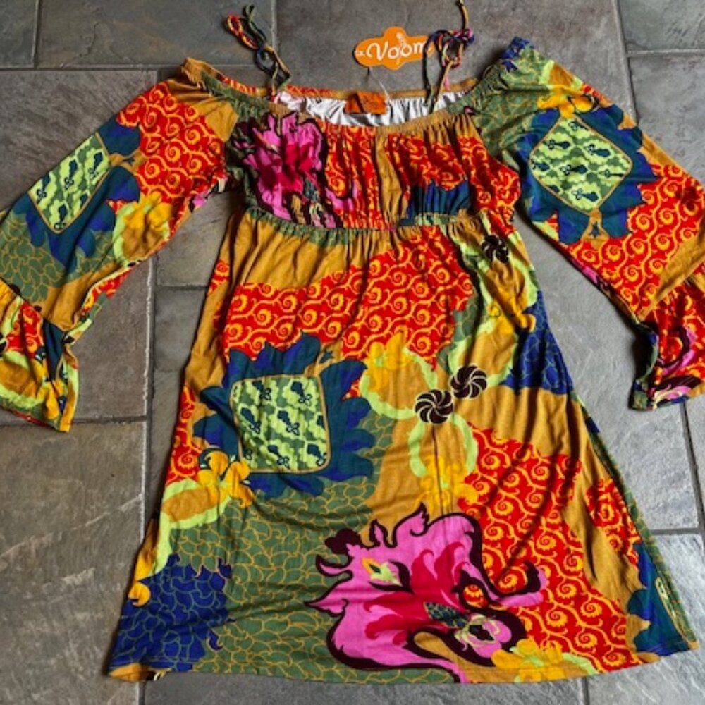 Voom by Joy Han Bohemian-Style Off-the-Shoulder Dress Women's Size Large 8-10